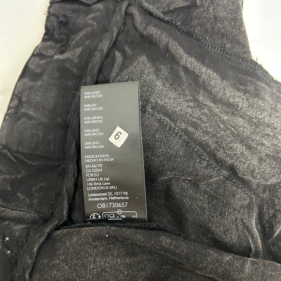 NWOT FREE PEOPLE Calla Pleated Linen Blend Trouser Black Noir Shorts Women’s 2 - Picture 7 of 11